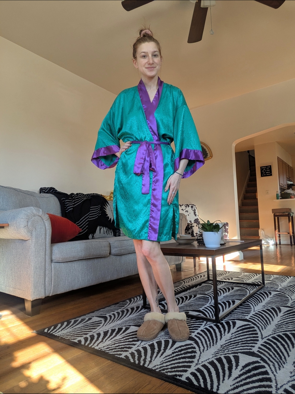 Vintage Teal and Purple Victoria's Secret Gold Label Robe